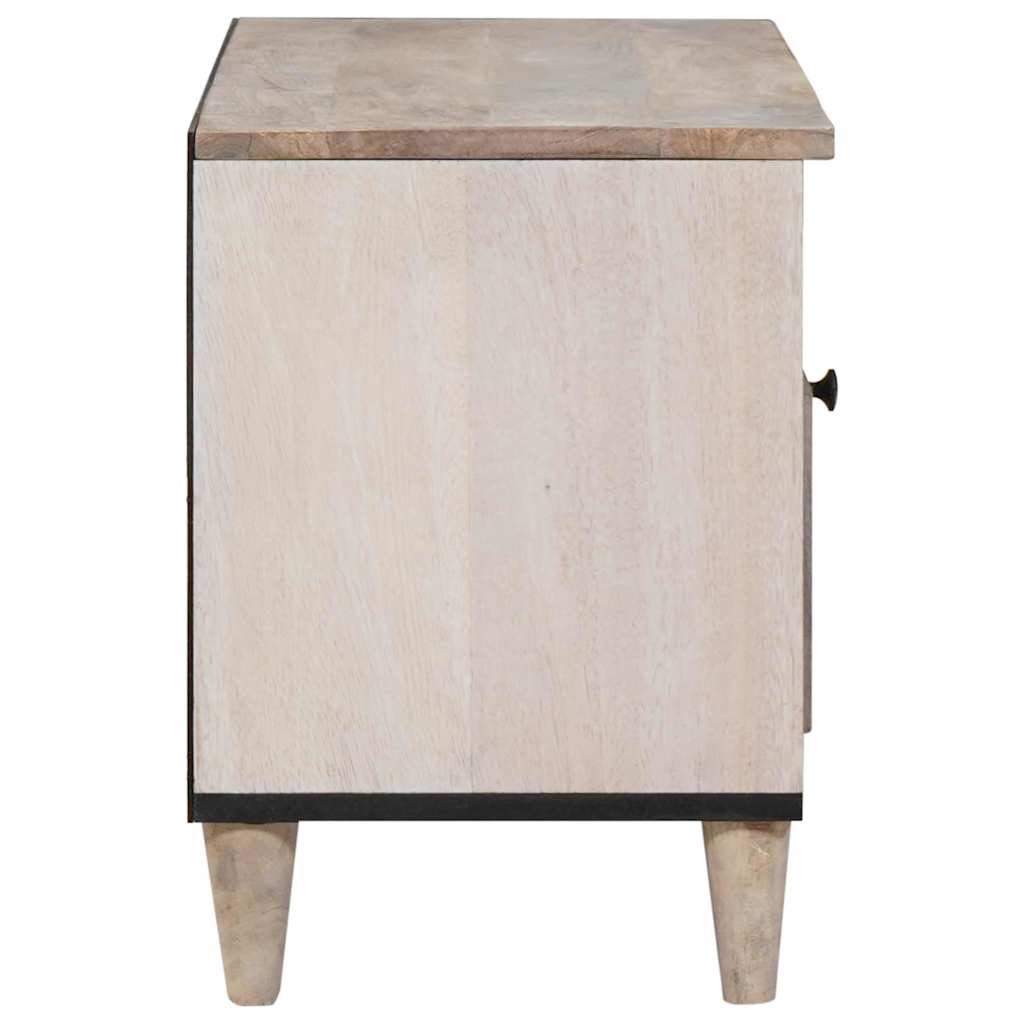 Cabinet TV cu sertar Alb 80 x 33 x 46 cm Lemn masiv de mango GartenMobel Dekor