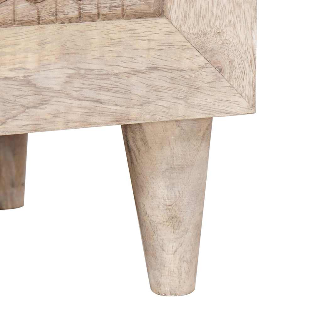 Cabinet TV cu sertar Alb 80 x 33 x 46 cm Lemn masiv de mango GartenMobel Dekor