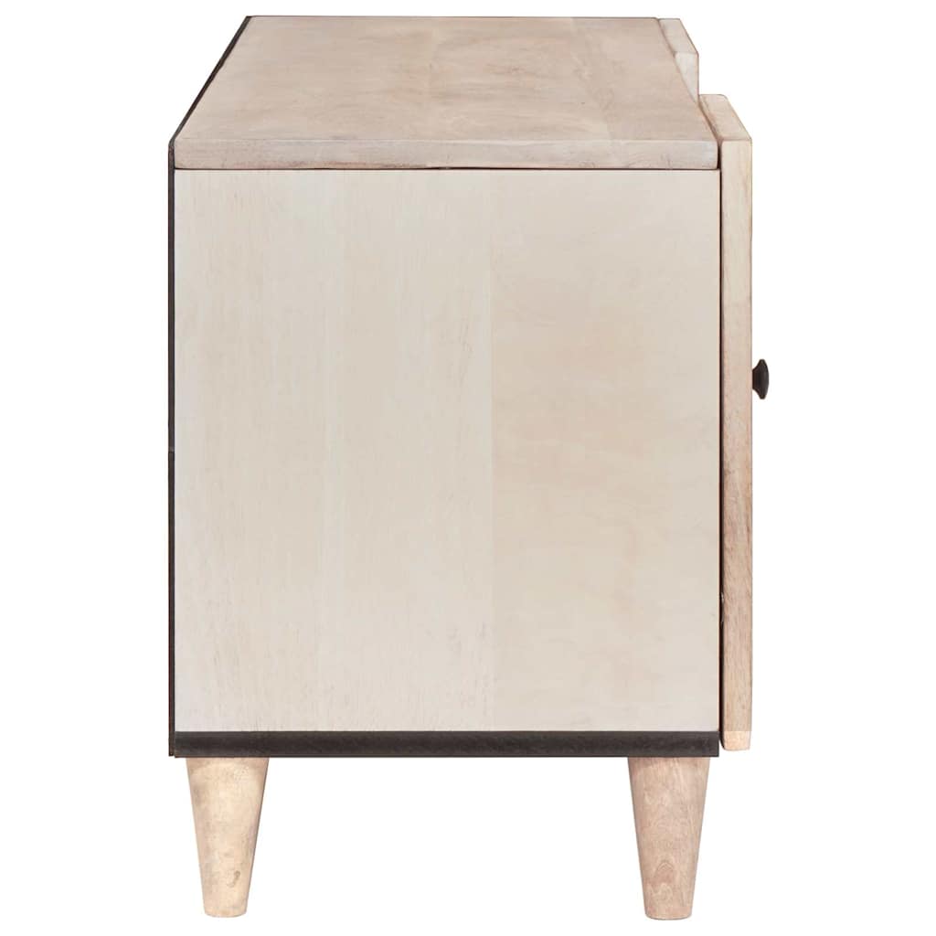 Cabinet TV cu sertar cu raft cu ușă Alb Lemn masiv de mango GartenMobel Dekor