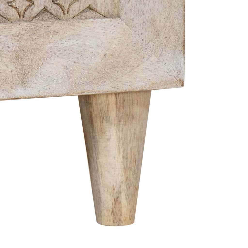 Cabinet TV cu sertar cu raft cu ușă Alb Lemn masiv de mango GartenMobel Dekor