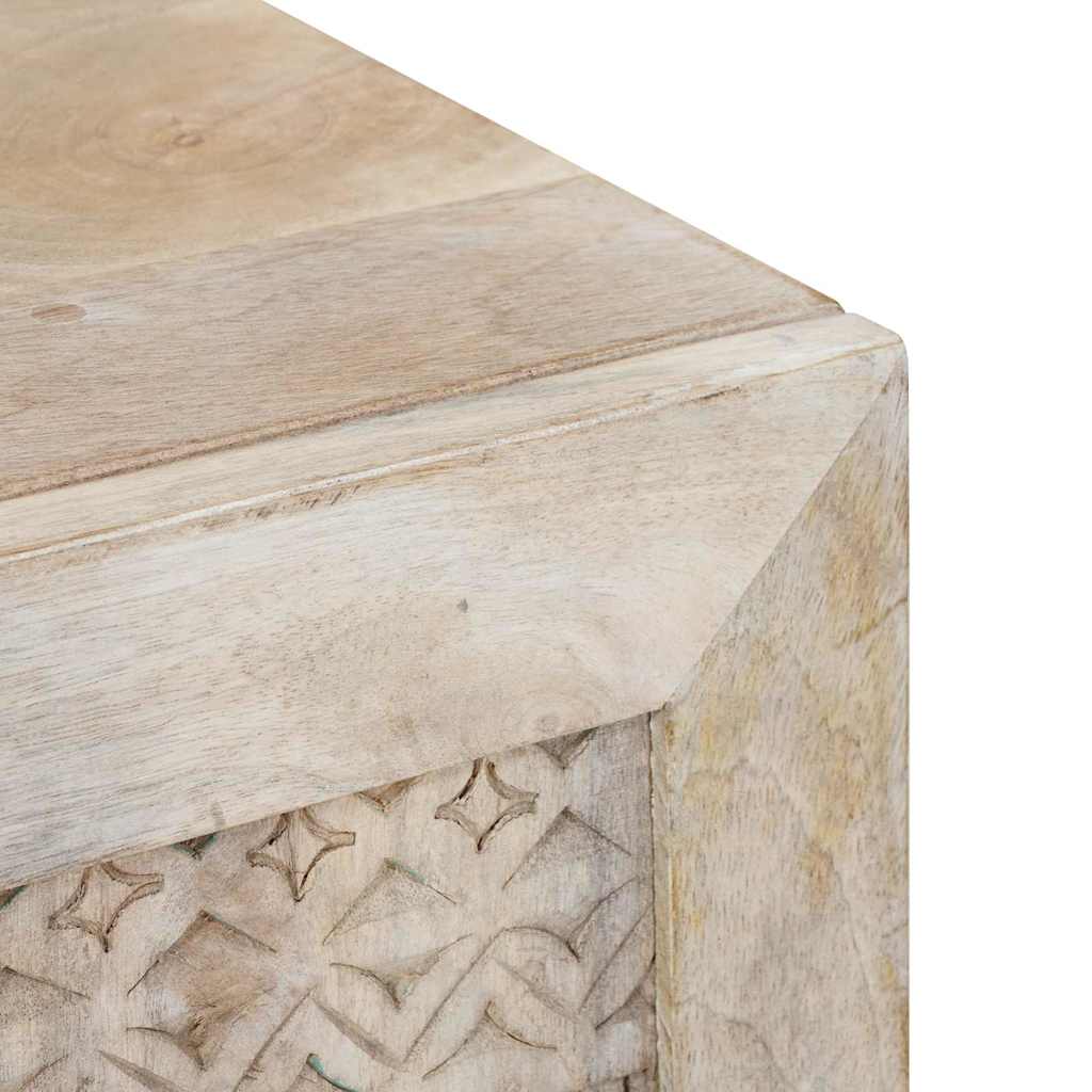 Cabinet TV cu sertar cu raft cu ușă Alb Lemn masiv de mango GartenMobel Dekor