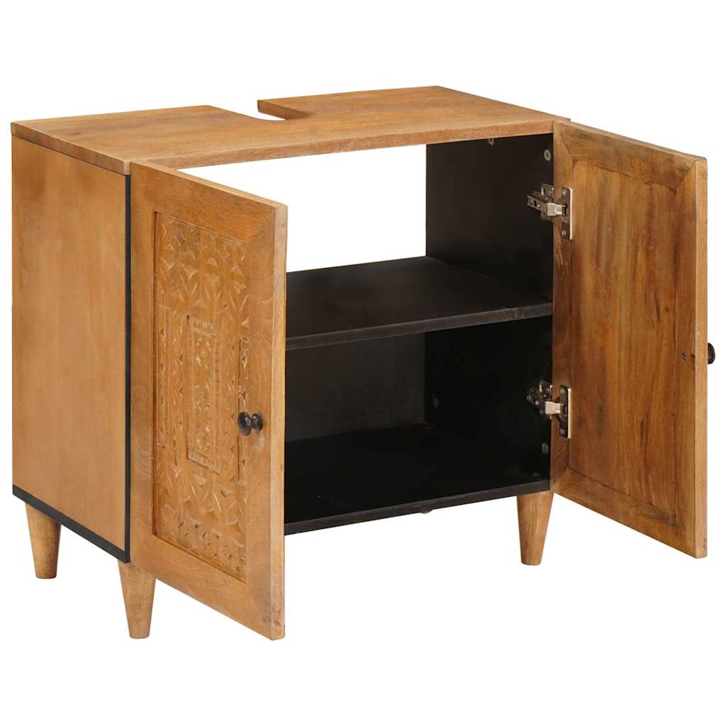 Dulap de Baie Maro deschis 62 x 33 x 58 cm Lemn solid de mango GartenMobel Dekor