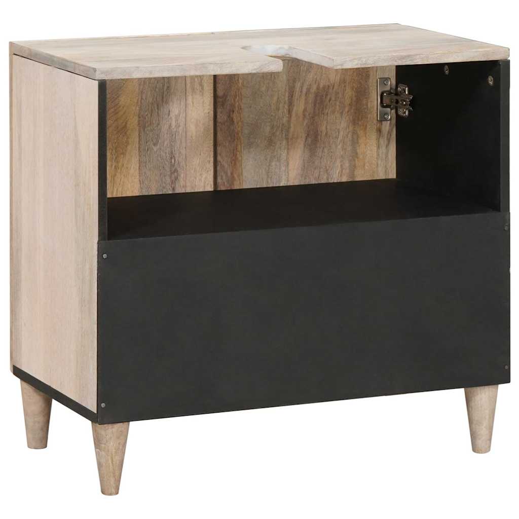 Dulap de Baie Pe perete Alb 62 x 33 x 58 cm Lemn solid de mango GartenMobel Dekor