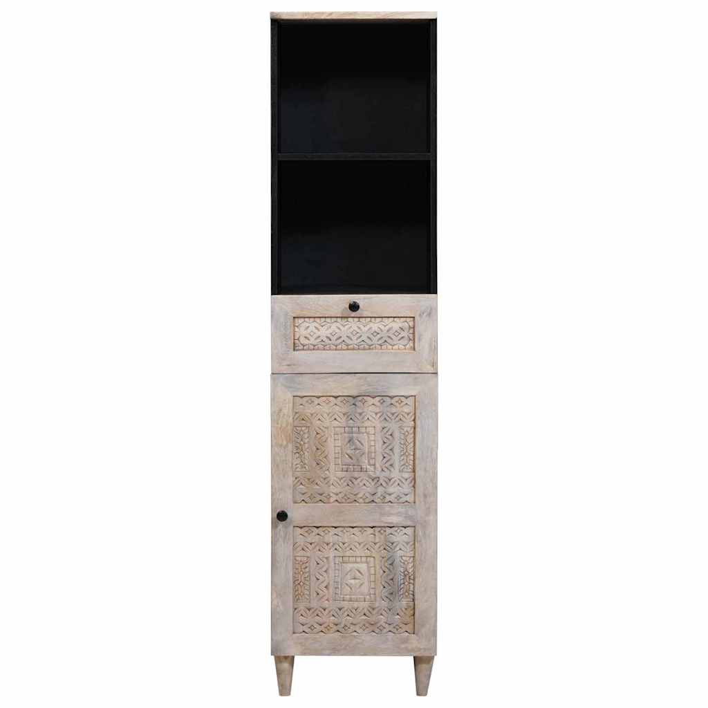 Dulap de Baie cu ușă Alb 38 x 33.5 x 160 cm Lemn solid de mango GartenMobel Dekor