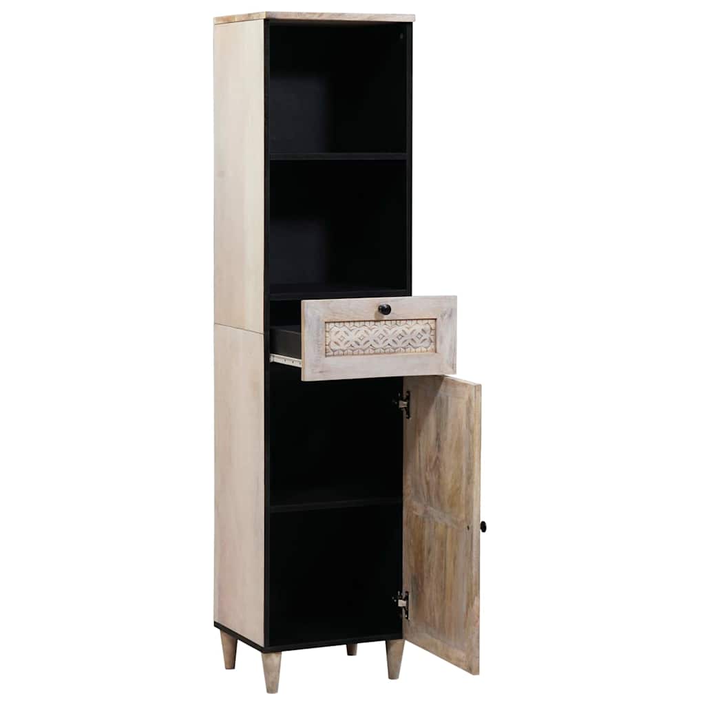 Dulap de Baie cu ușă Alb 38 x 33.5 x 160 cm Lemn solid de mango GartenMobel Dekor