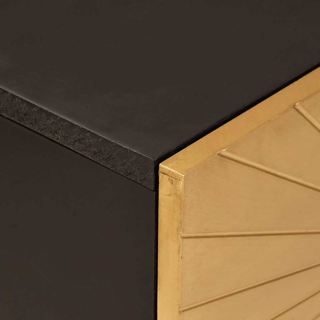 Dulap lateral cu depozitare Negru și Aur 80 x 33.5 x 75 cm GartenMobel Dekor