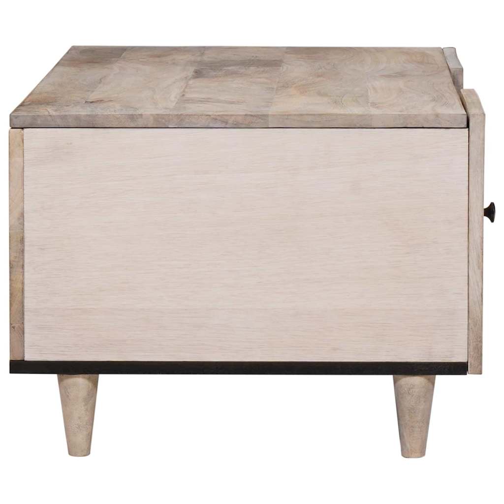 Masă de cafea cu raft Bej 100 x 54 x 40 cm Lemn masiv de mango GartenMobel Dekor