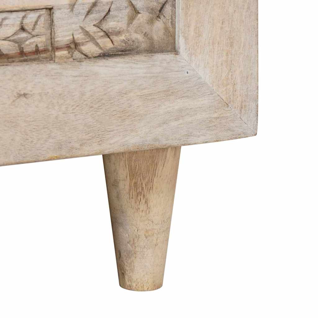 Masă de cafea cu raft Bej 100 x 54 x 40 cm Lemn masiv de mango GartenMobel Dekor