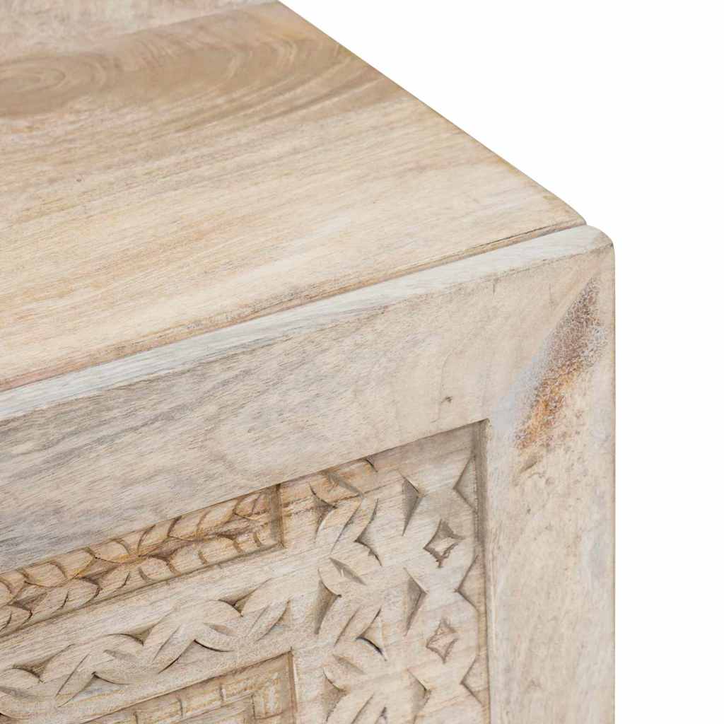 Masă de cafea cu raft Bej 100 x 54 x 40 cm Lemn masiv de mango GartenMobel Dekor