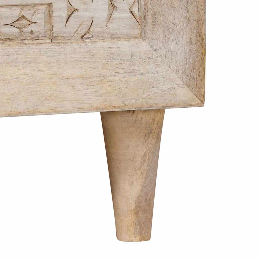 Masă de cafea cu raft Bej 80 x 50 x 40 cm Lemn masiv de mango GartenMobel Dekor
