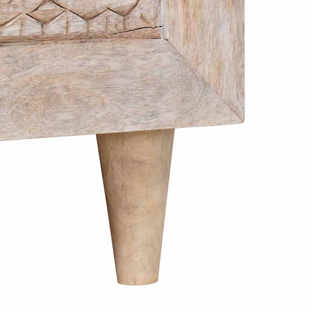 Masă de cafea cu sertar Alb 80 x 54 x 40 cm Lemn masiv de mango GartenMobel Dekor