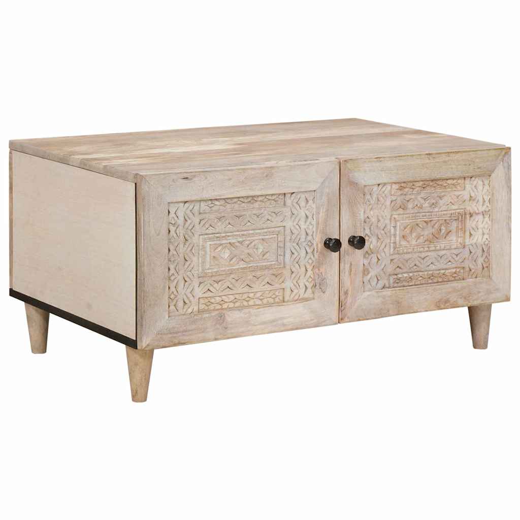 Masă de cafea cu ușă Bej 80 x 50 x 40 cm Lemn masiv de mango GartenMobel Dekor