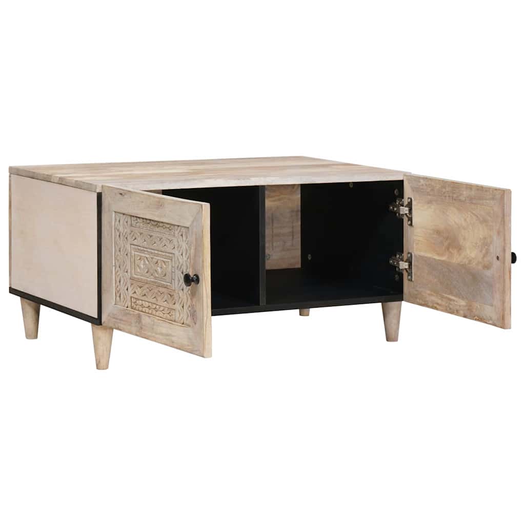 Masă de cafea cu ușă Bej 80 x 50 x 40 cm Lemn masiv de mango GartenMobel Dekor