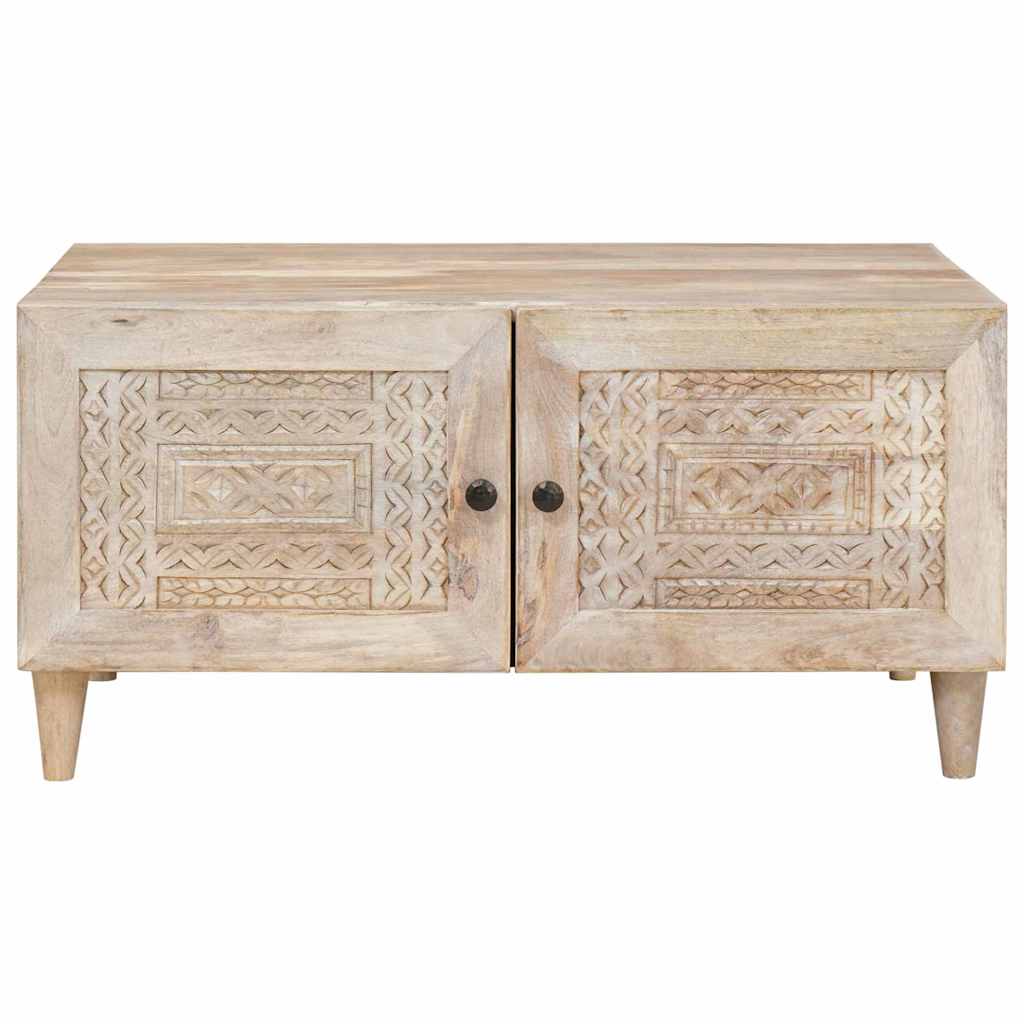 Masă de cafea cu ușă Bej 80 x 50 x 40 cm Lemn masiv de mango GartenMobel Dekor