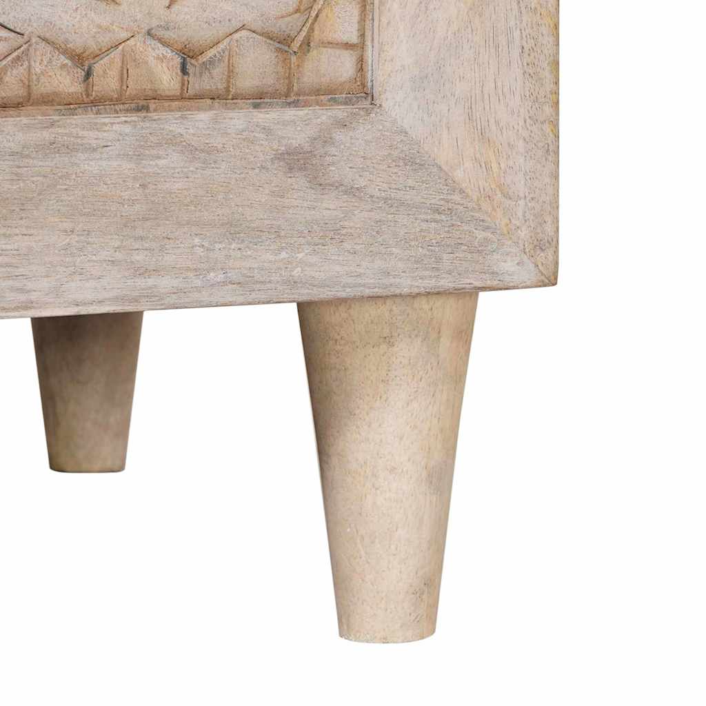 Noptieră cu sertar Bej 50 x 33 x 60 cm Lemn masiv de mango GartenMobel Dekor