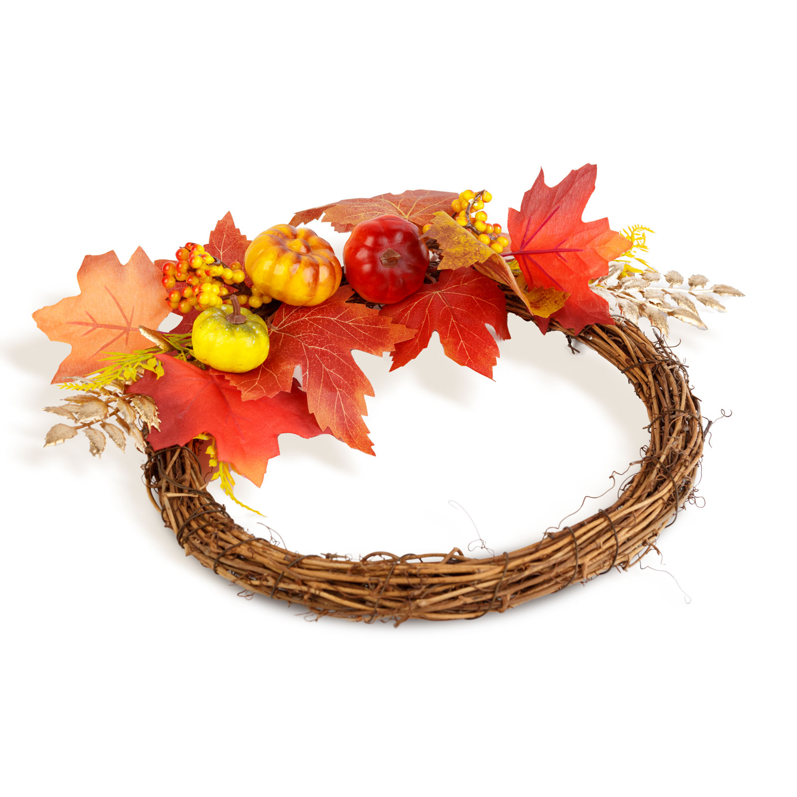 Coroniță decorativă de toamnă cu frunze, bobițe și conuri – Ø35 cm Best CarHome