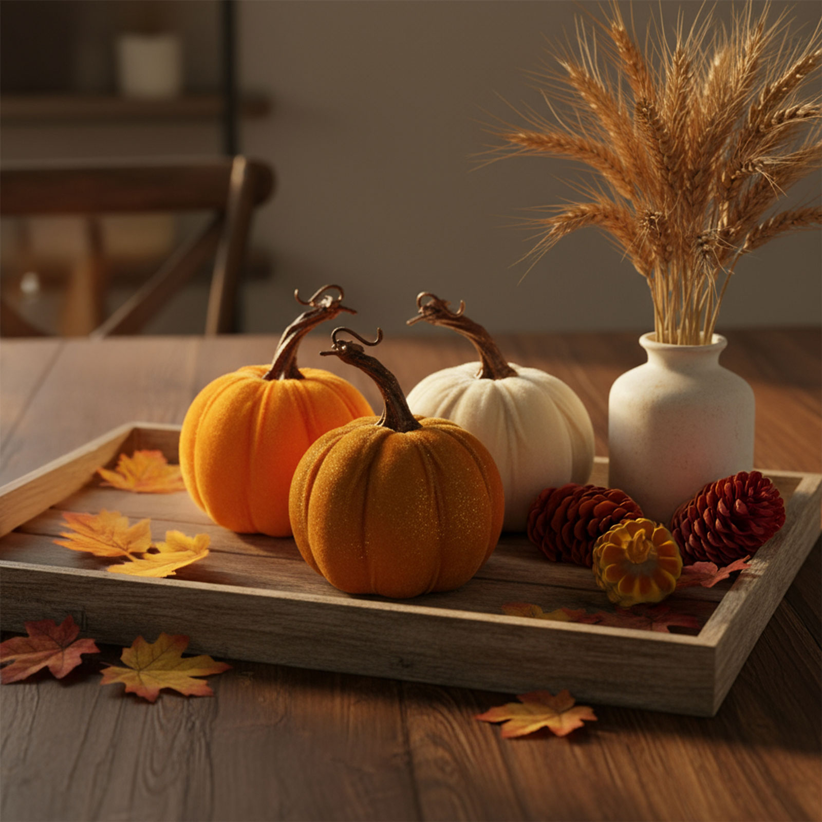 Dovleac decorativ cu finisaj sclipitor – 11 x 13 cm – 3 modele Best CarHome