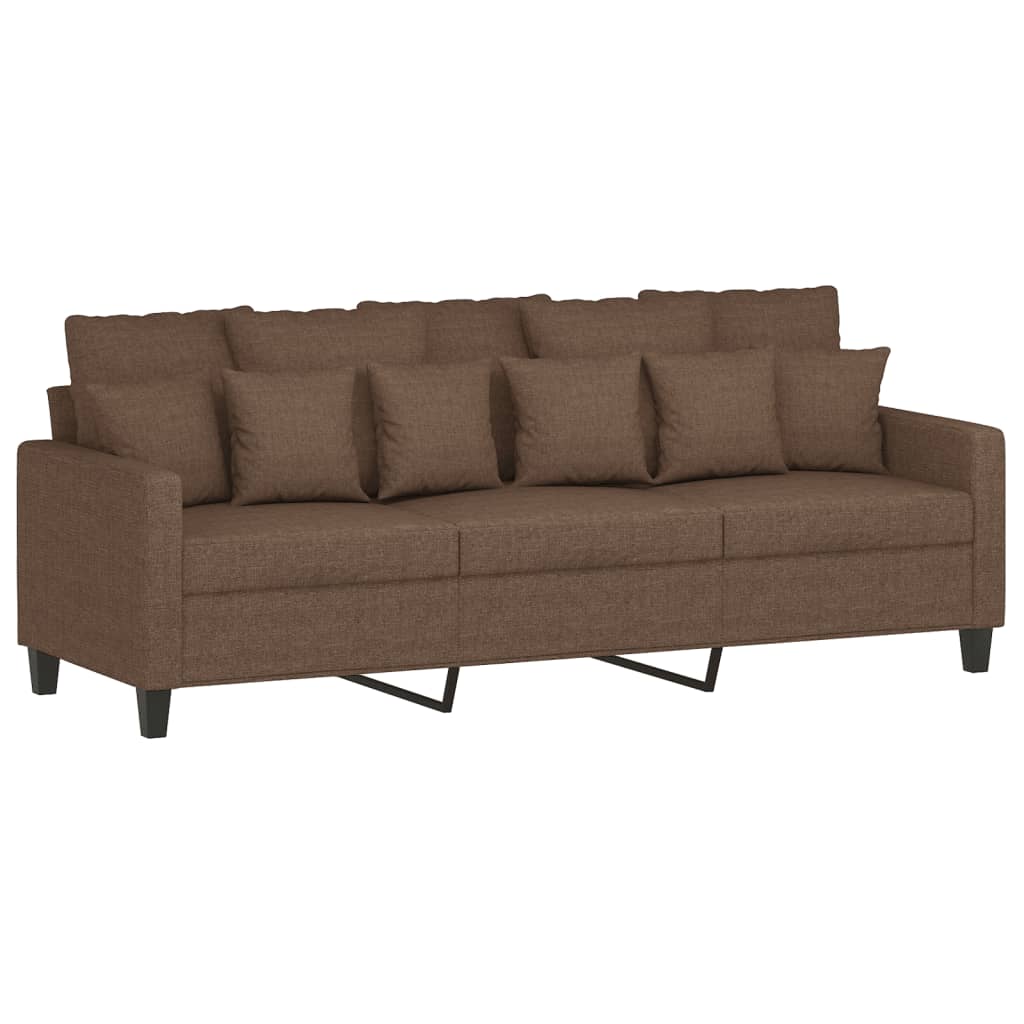 Canapea cu 3 locuri cu taburet, maro, 180 cm, material textil GartenMobel Dekor