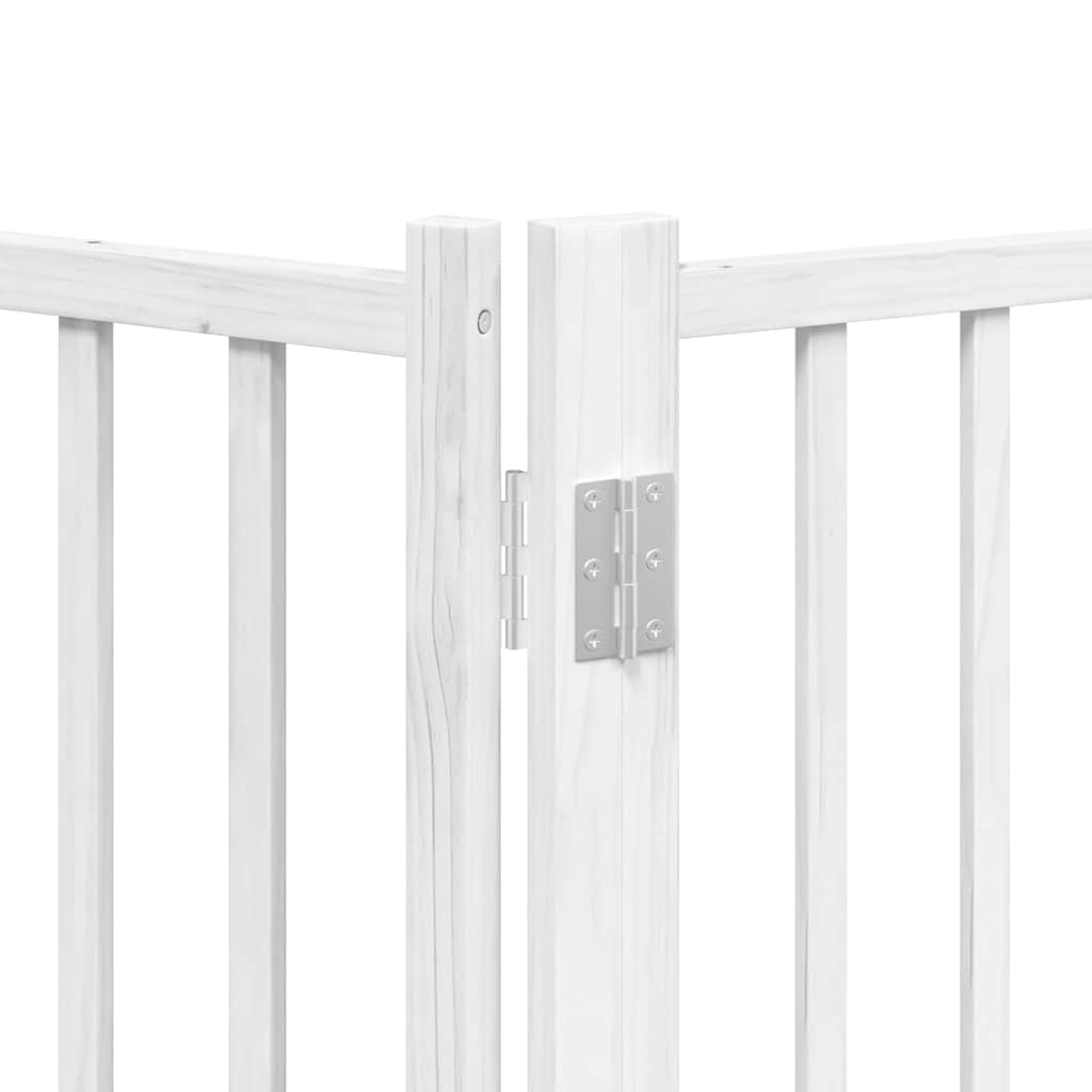 Poartă câini pliabilă cu ușă, 6 panouri, alb, 480 cm, lemn plop GartenMobel Dekor