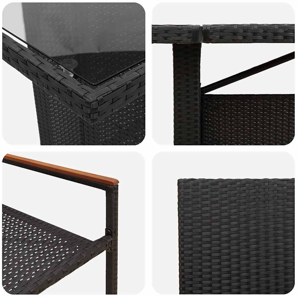 Set de masă pentru grădină 9 pcs Negru Rattan poli GartenMobel Dekor