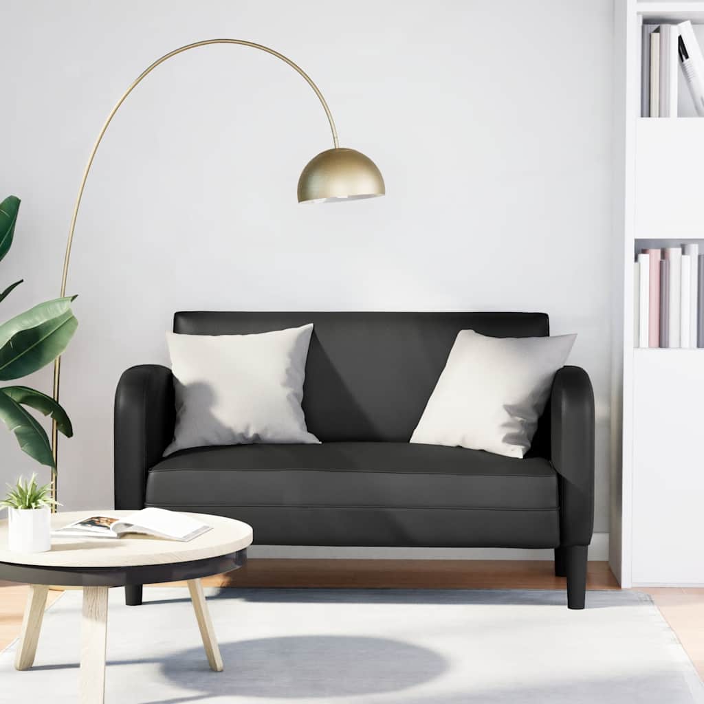 Canapea loveseat neagră 110 cm piele artificială GartenMobel Dekor
