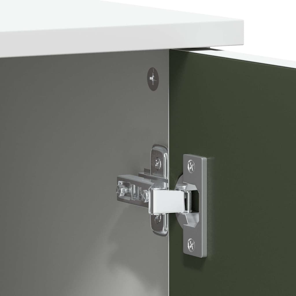 Dulap tablă cu raft cu depozitare cu ușă Alb Lemn compozit GartenMobel Dekor