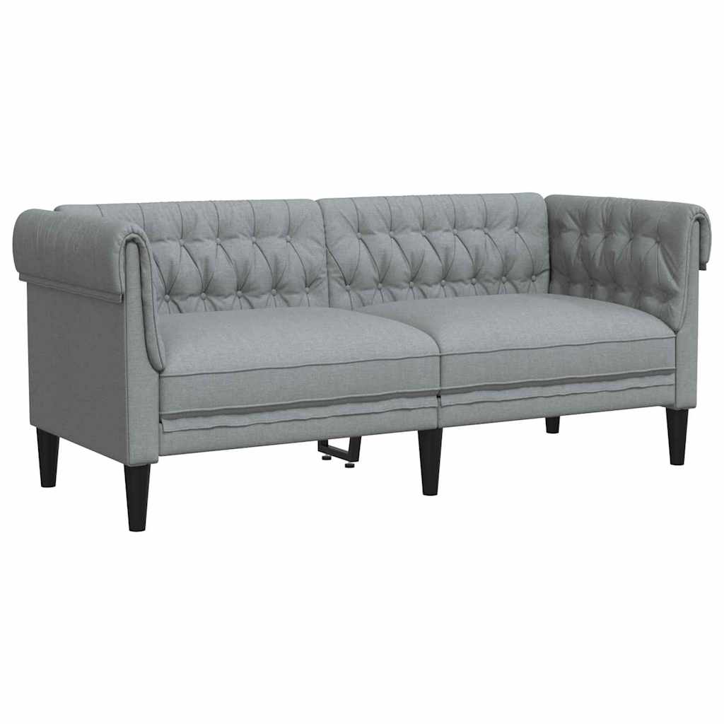 Canapea Chesterfield Argyle Gri deschis 182.5 x 74.5 x 74.5 cm GartenMobel Dekor