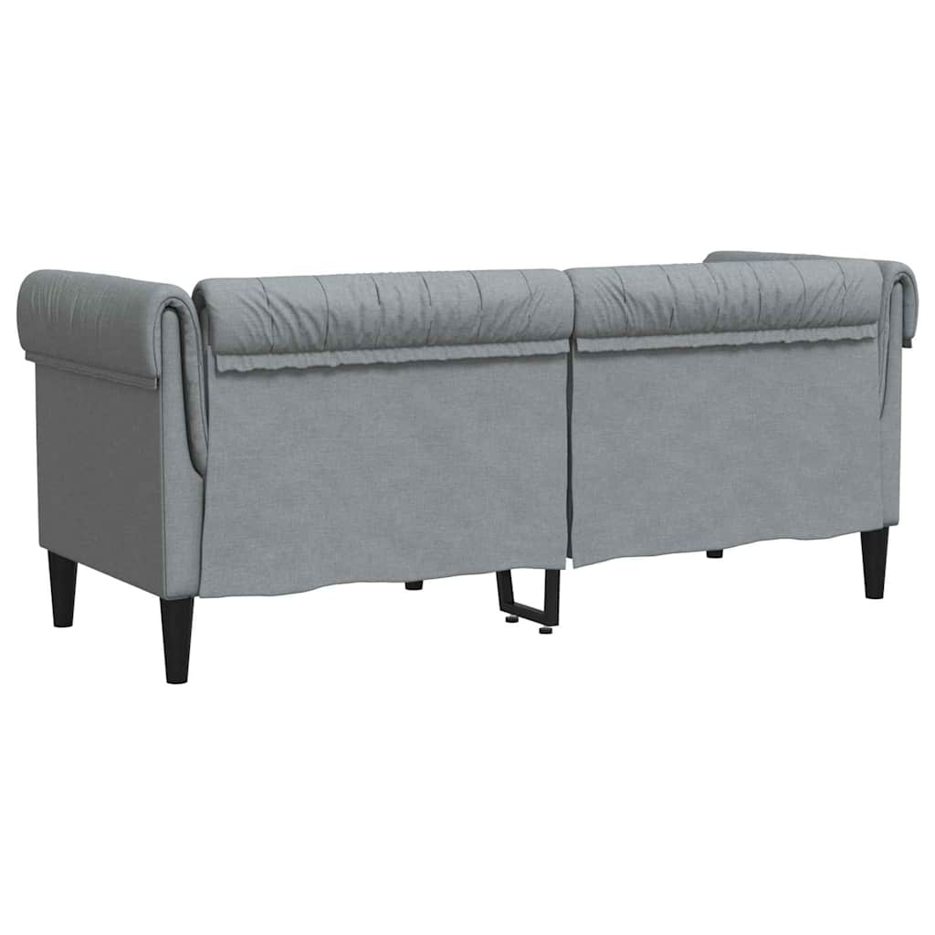 Canapea Chesterfield Argyle Gri deschis 182.5 x 74.5 x 74.5 cm GartenMobel Dekor
