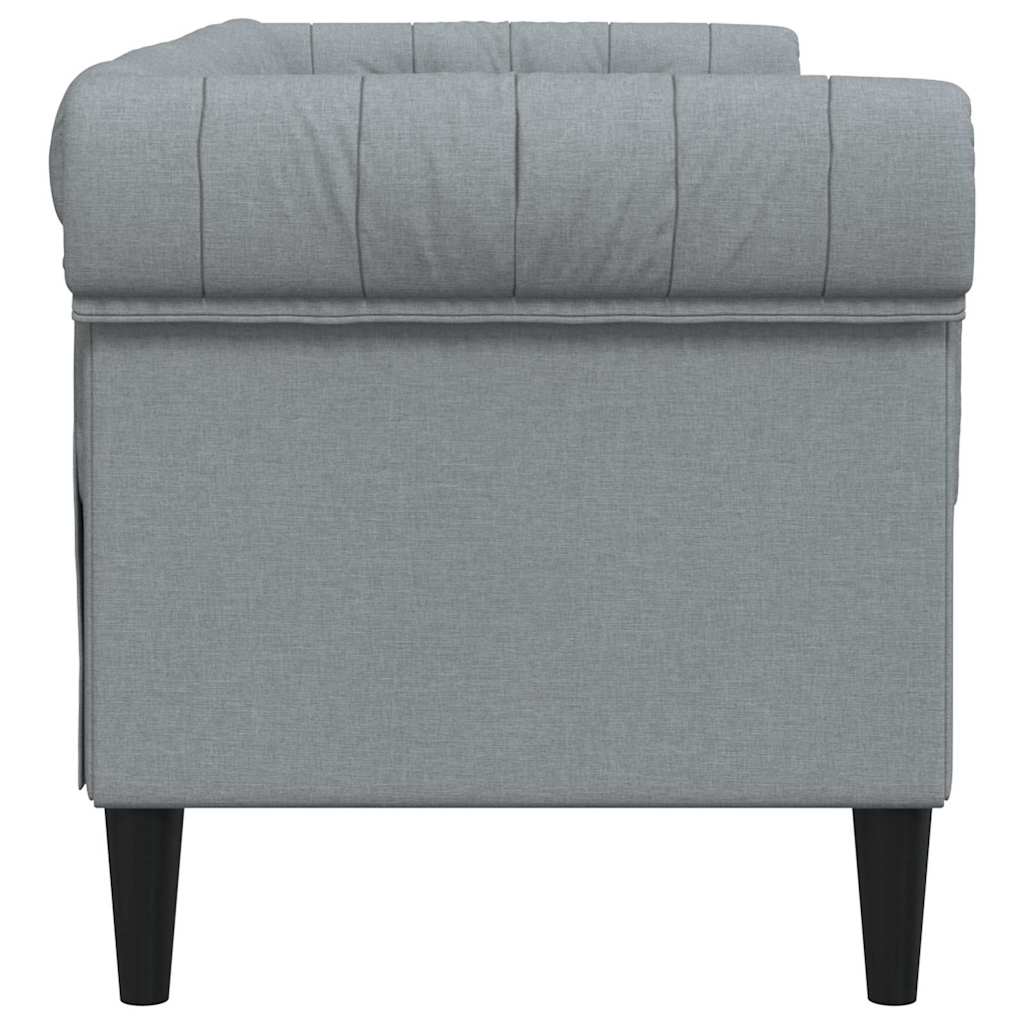 Canapea Chesterfield Argyle Gri deschis 182.5 x 74.5 x 74.5 cm GartenMobel Dekor