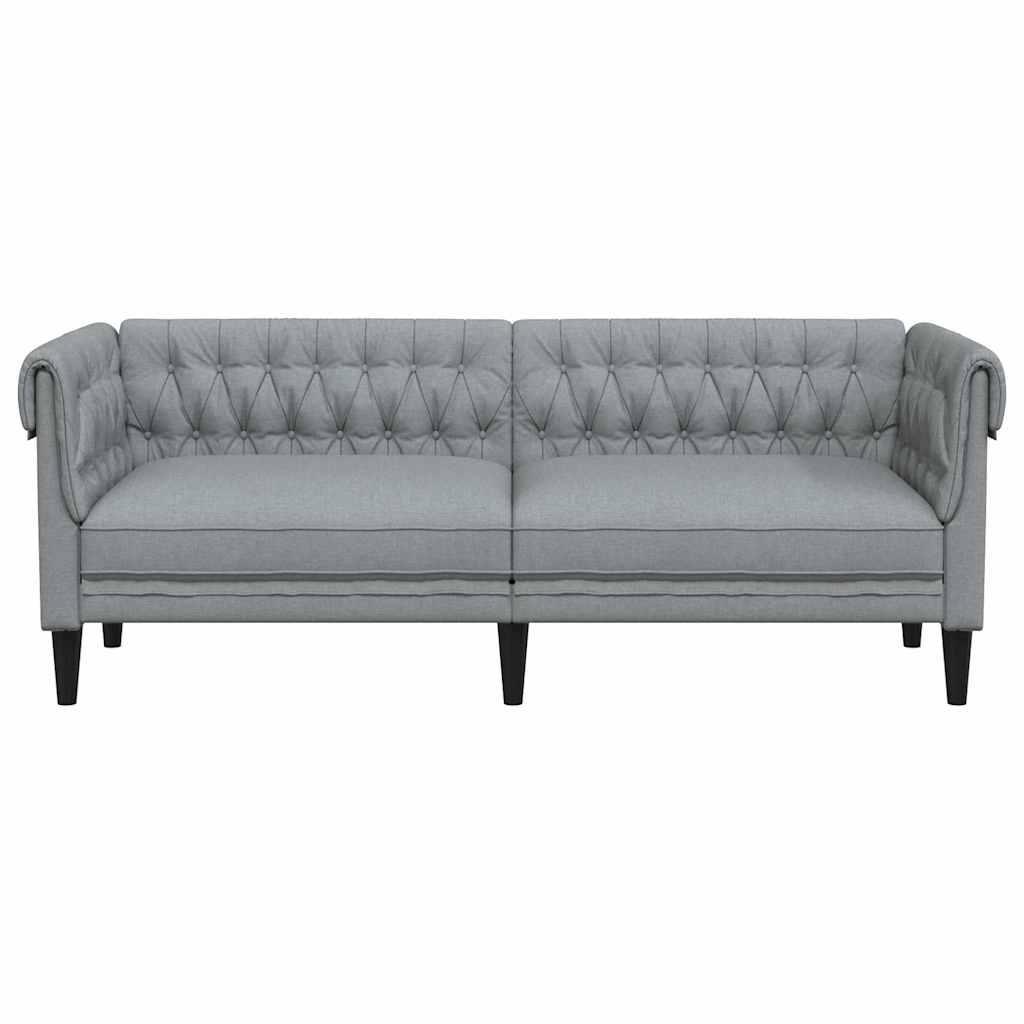 Canapea Chesterfield Argyle Gri deschis 201.5 x 74.5 x 74.5 cm GartenMobel Dekor