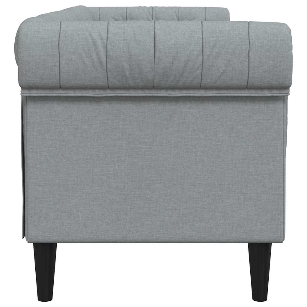 Canapea Chesterfield Argyle Gri deschis 201.5 x 74.5 x 74.5 cm GartenMobel Dekor