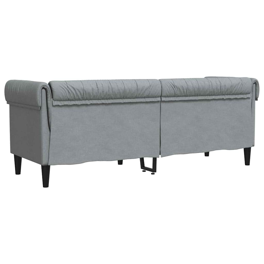 Canapea Chesterfield Argyle Gri deschis 201.5 x 74.5 x 74.5 cm GartenMobel Dekor