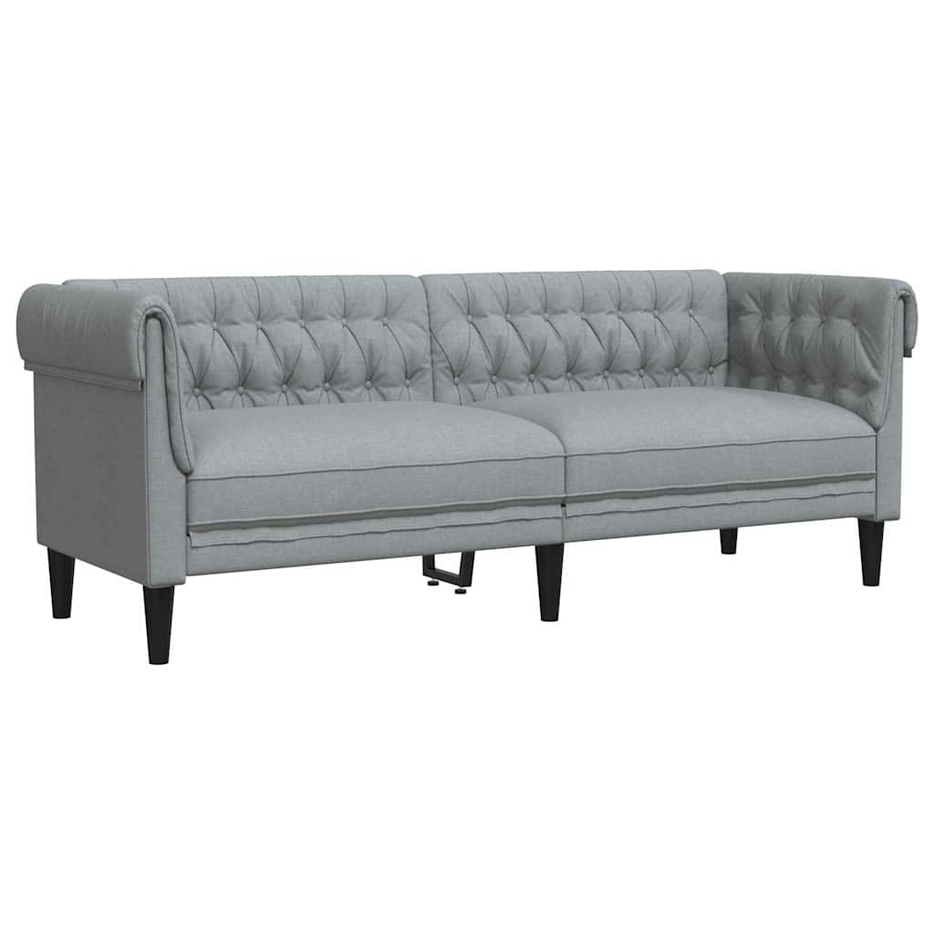 Canapea Chesterfield Argyle Gri deschis 201.5 x 74.5 x 74.5 cm GartenMobel Dekor