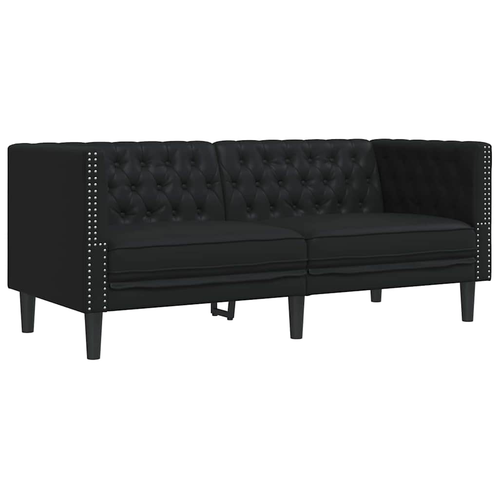 Canapea Chesterfield Argyle Negru 174 x 74.5 x 70.5 cm GartenMobel Dekor