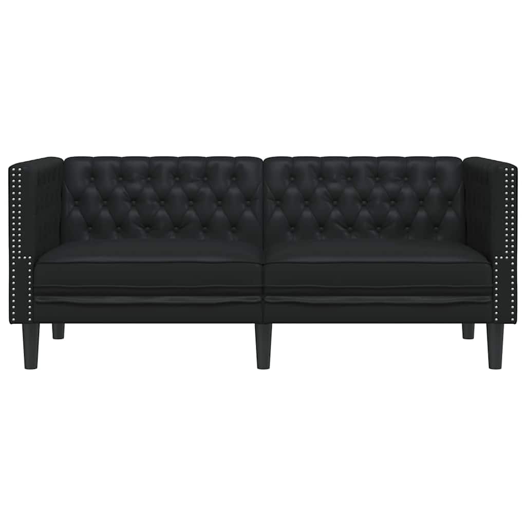 Canapea Chesterfield Argyle Negru 174 x 74.5 x 70.5 cm GartenMobel Dekor