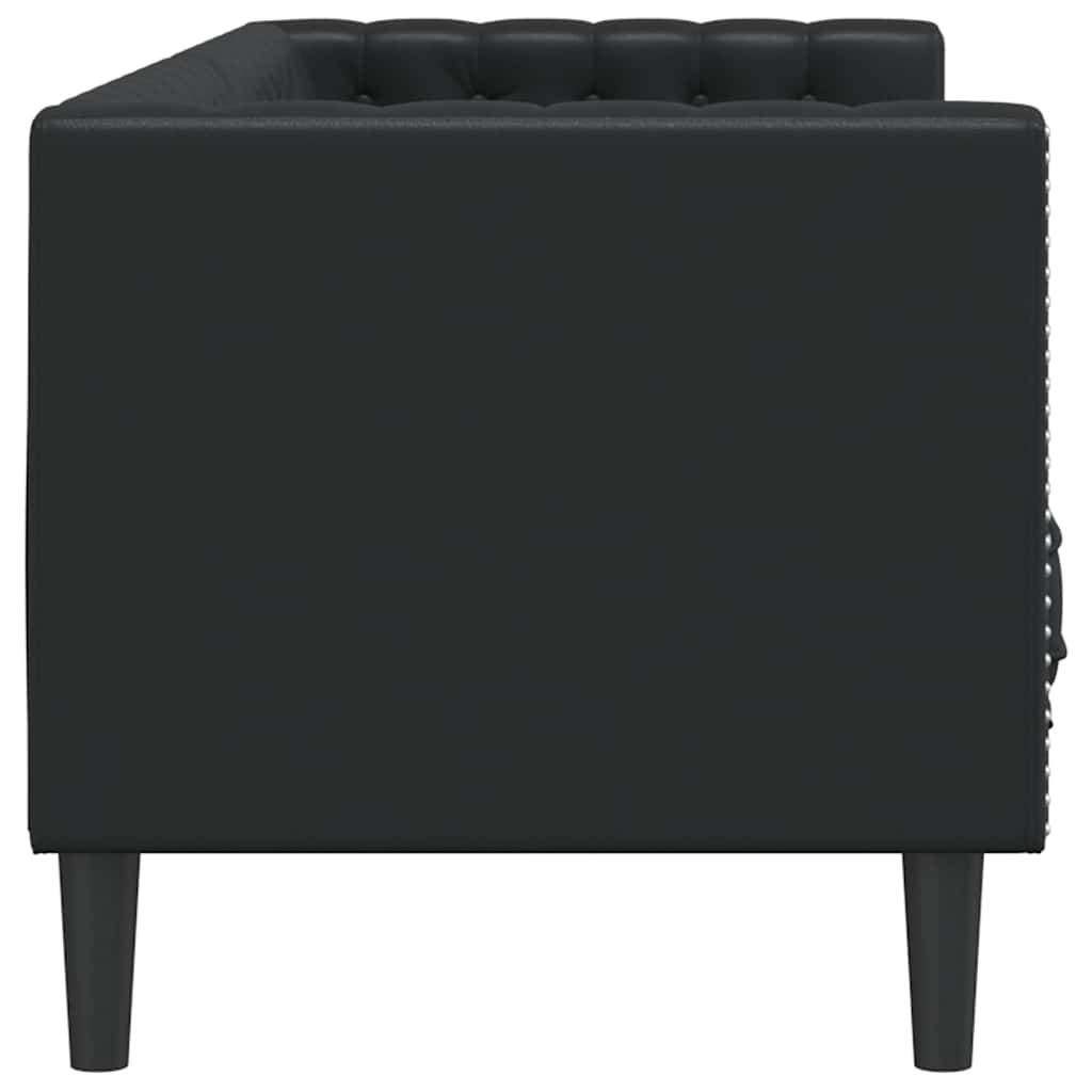 Canapea Chesterfield Argyle Negru 194 x 74.5 x 70.5 cm GartenMobel Dekor