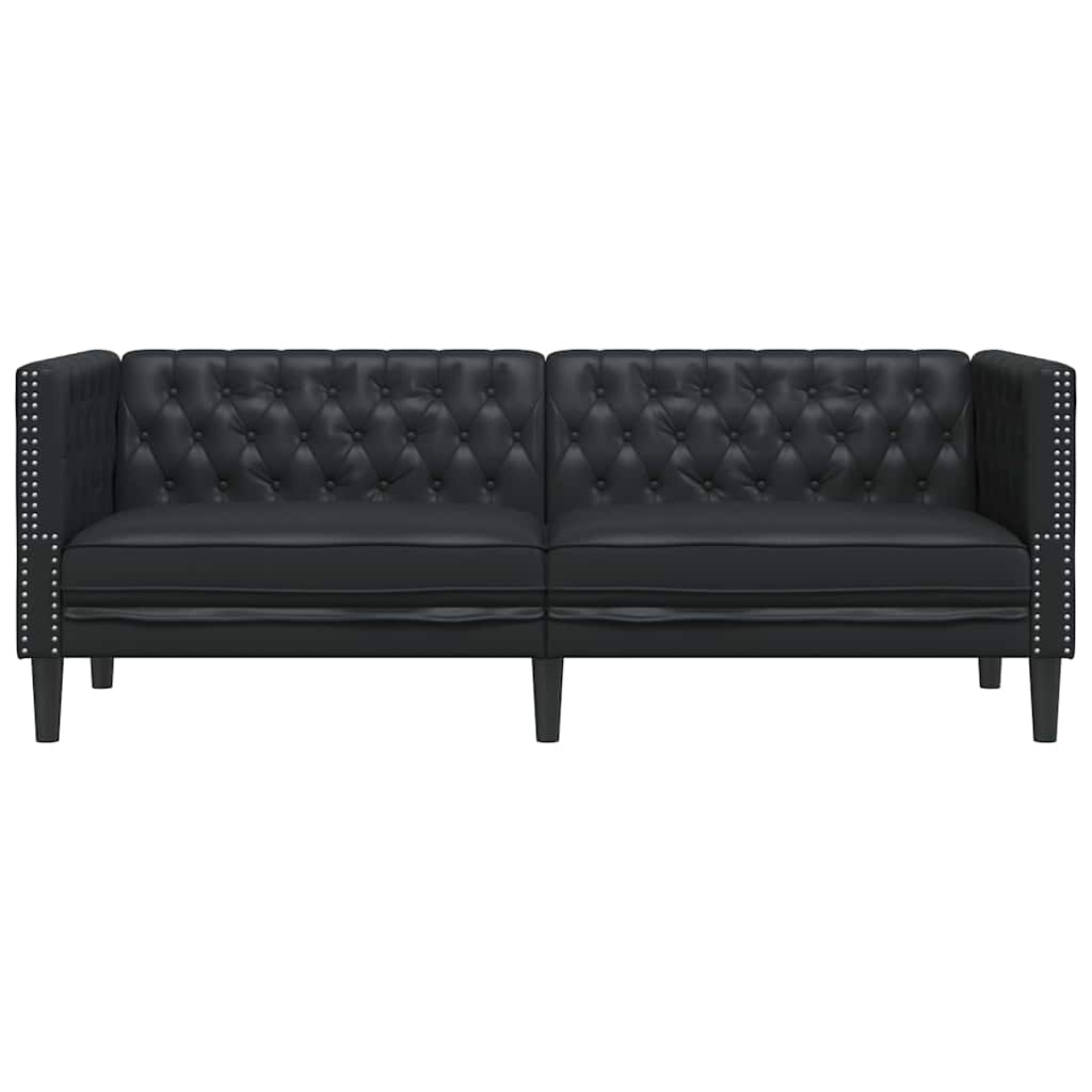 Canapea Chesterfield Argyle Negru 194 x 74.5 x 70.5 cm GartenMobel Dekor
