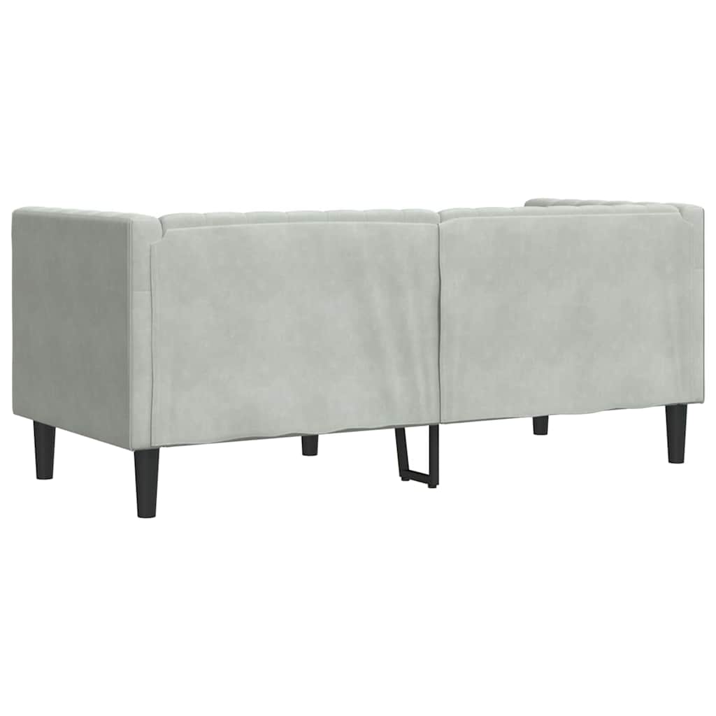 Canapea Chesterfield Gri deschis 174 x 74.5 x 70.5 cm Catifea GartenMobel Dekor