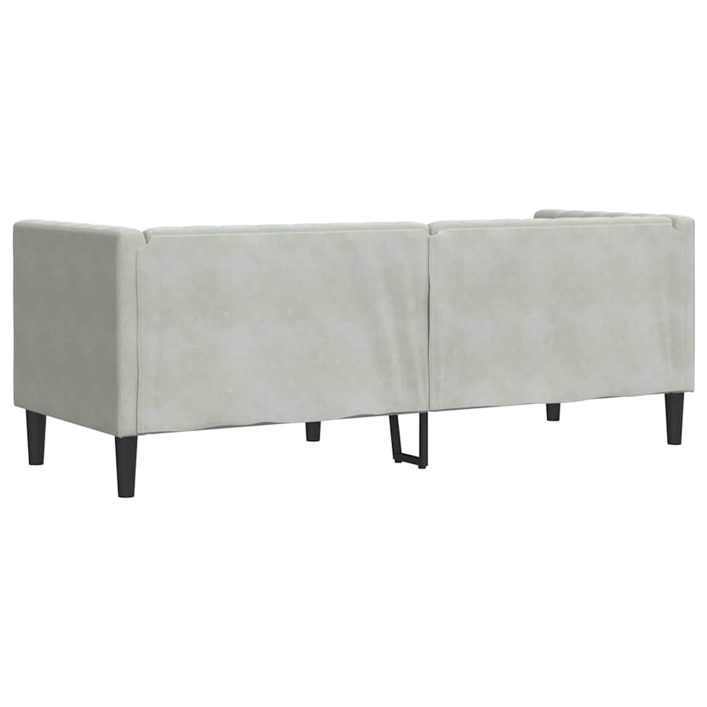 Canapea Chesterfield Gri deschis 194 x 74.5 x 70.5 cm Catifea GartenMobel Dekor