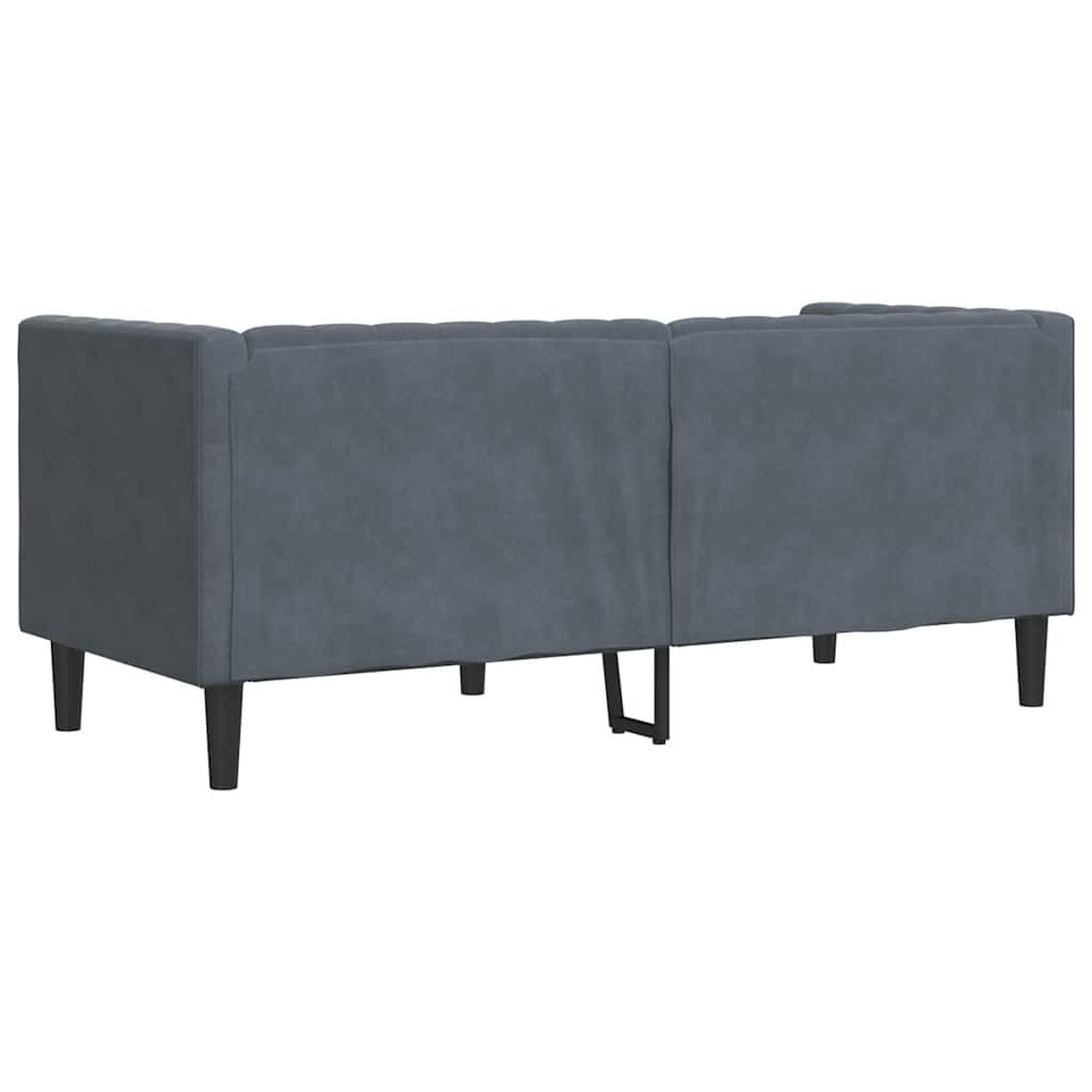 Canapea Chesterfield Gri închis 174 x 74.5 x 70.5 cm Catifea GartenMobel Dekor