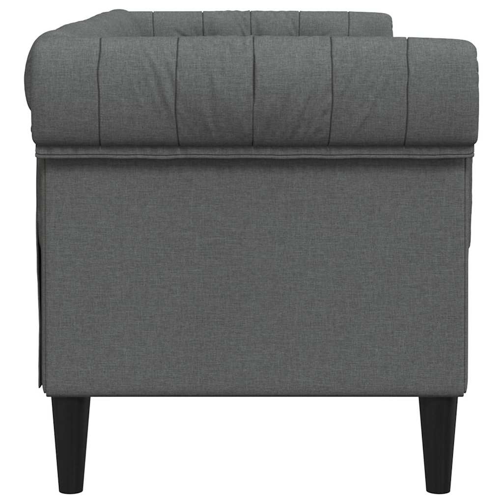 Canapea Chesterfield Gri închis 182.5 x 74.5 x 74.5 cm țesătură GartenMobel Dekor