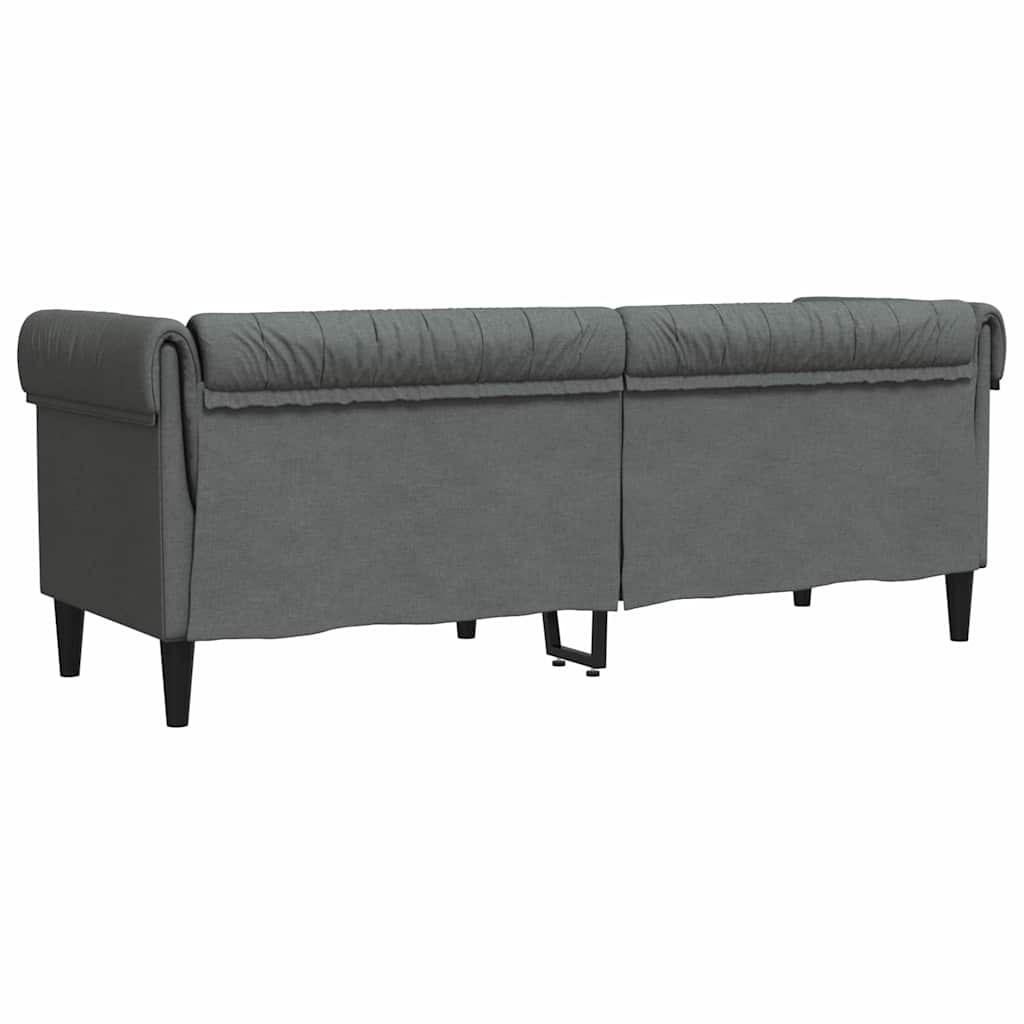 Canapea Chesterfield Gri închis 201.5 x 74.5 x 74.5 cm țesătură GartenMobel Dekor