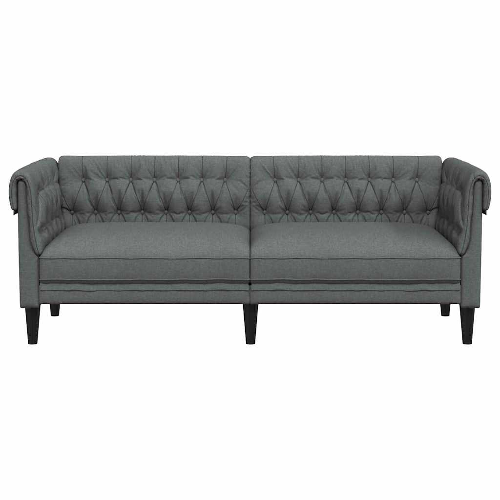 Canapea Chesterfield Gri închis 201.5 x 74.5 x 74.5 cm țesătură GartenMobel Dekor