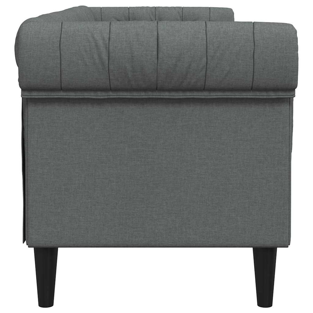 Canapea Chesterfield Gri închis 201.5 x 74.5 x 74.5 cm țesătură GartenMobel Dekor