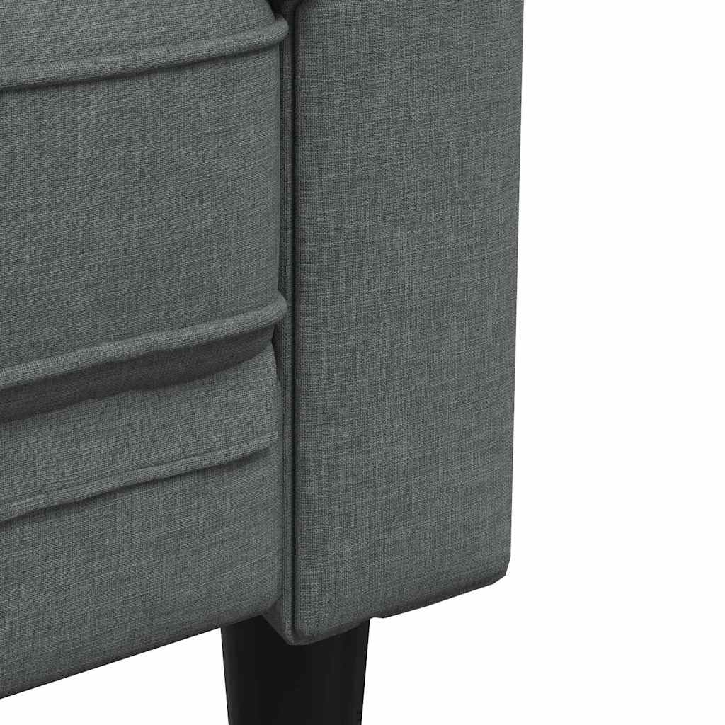 Canapea Chesterfield Gri închis 201.5 x 74.5 x 74.5 cm țesătură GartenMobel Dekor
