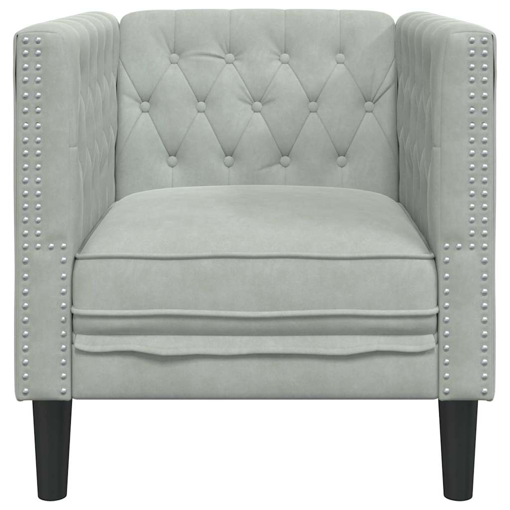 Scaun canapea Chesterfield Gri deschis 71 x 74.5 x 70.5 cm GartenMobel Dekor