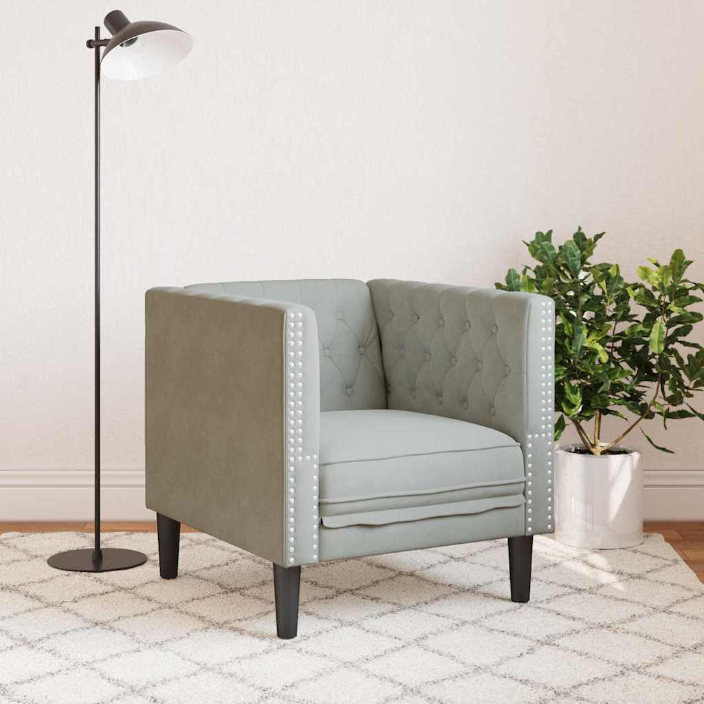 Scaun canapea Chesterfield Gri deschis 71 x 74.5 x 70.5 cm GartenMobel Dekor