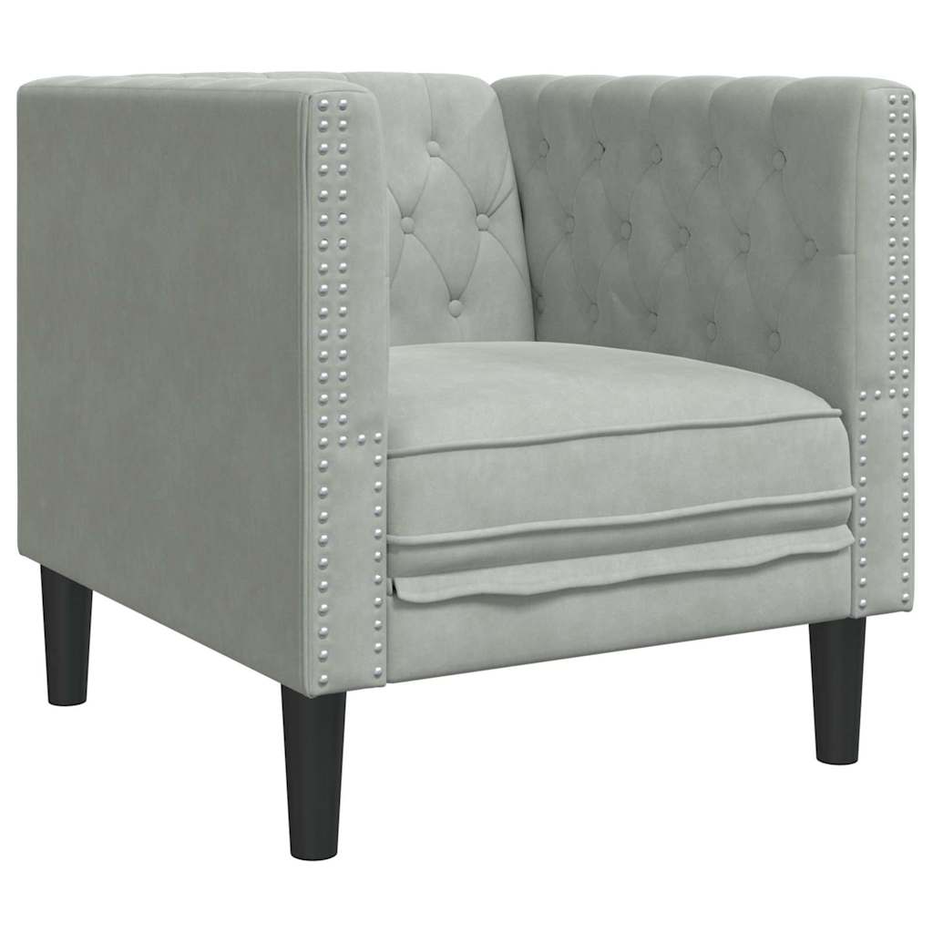 Scaun canapea Chesterfield Gri deschis 71 x 74.5 x 70.5 cm GartenMobel Dekor