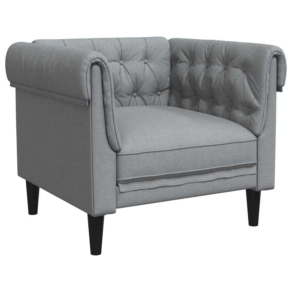Scaun canapea Chesterfield Gri deschis 78.5 x 74.5 x 74.5 cm GartenMobel Dekor