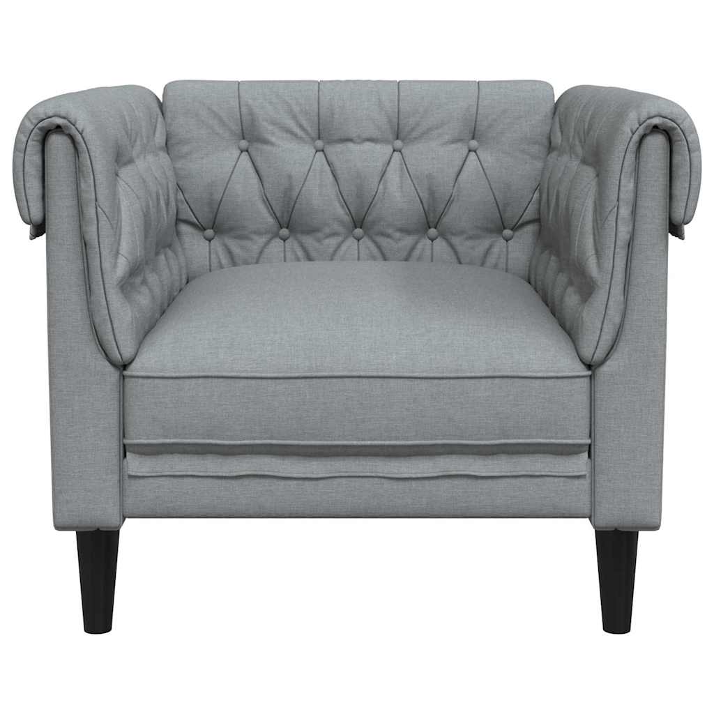 Scaun canapea Chesterfield Gri deschis 78.5 x 74.5 x 74.5 cm GartenMobel Dekor
